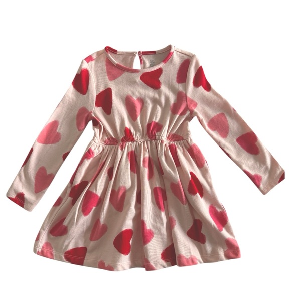 Carter’s Girls Fleece Heart Printed Fleece Dress - Picture 1 of 2